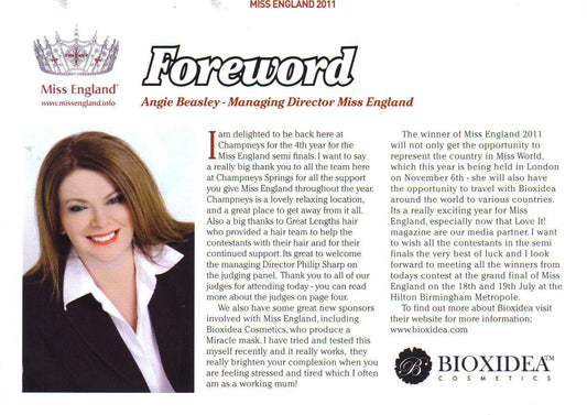 BIOXIDEA In the Press Miss England Magazine